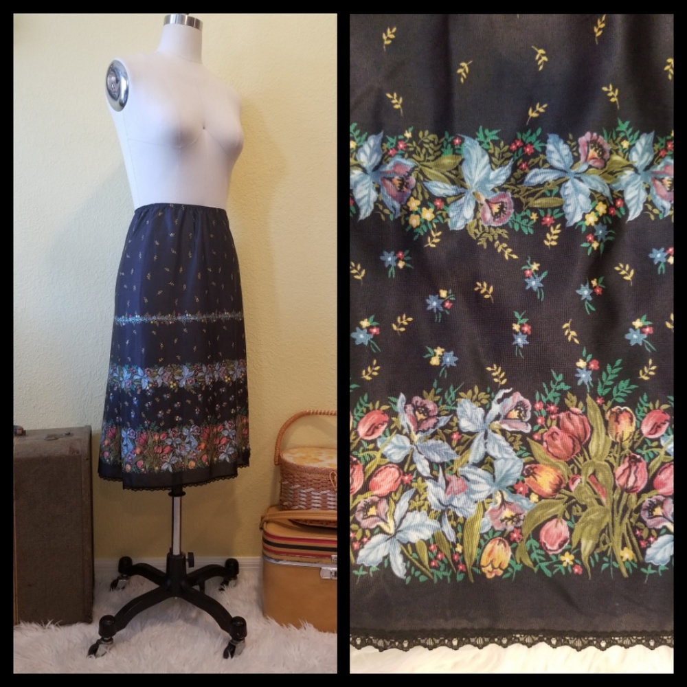 Vintage 1970's "Sears" Skirt Slip Midi Length